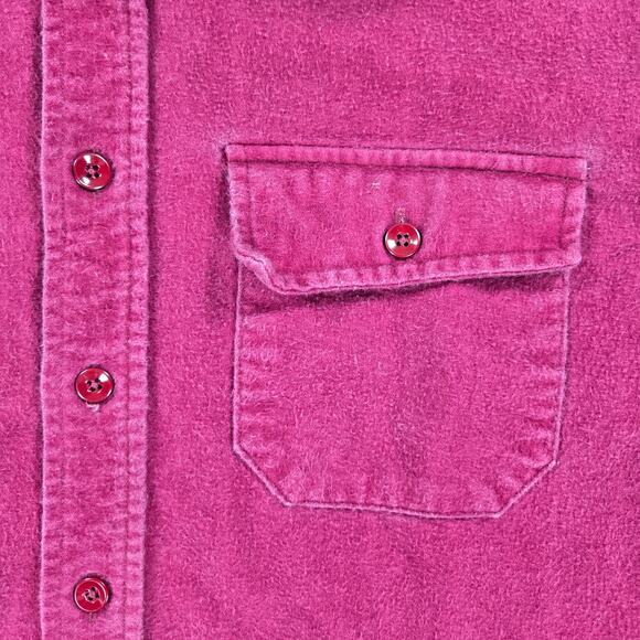 Vintage L.L.Bean Chamois Cloth Long Sleeve Button Up Maroon Shirt Size 2XL - Picture 3 of 7